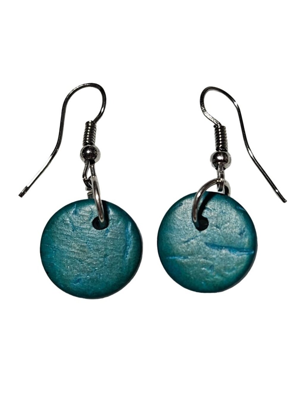 Southwest Turquoise Blue Dangle Earrings Blue Round Disc Retro Fashion Jewelry